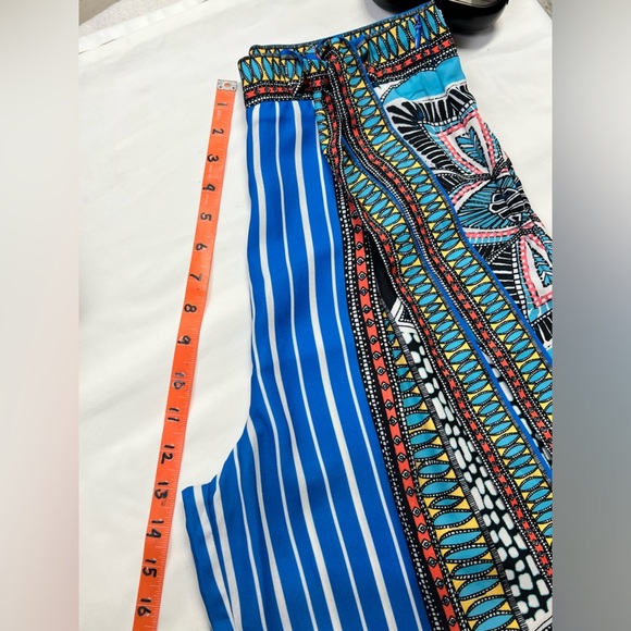 JEALOUS TOMATO Aqua blue multi graphic print palazzo pant size S. - Picture 9 of 10